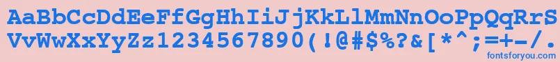 フォントNtcouriervkBold – ピンクの背景に青い文字