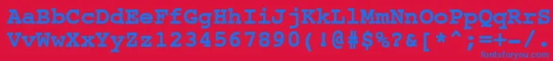 フォントNtcouriervkBold – 赤い背景に青い文字