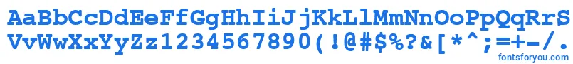 フォントNtcouriervkBold – 白い背景に青い文字