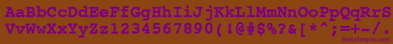 Шрифт NtcouriervkBold – фиолетовые шрифты на коричневом фоне