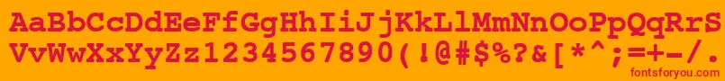 Шрифт NtcouriervkBold – красные шрифты на оранжевом фоне