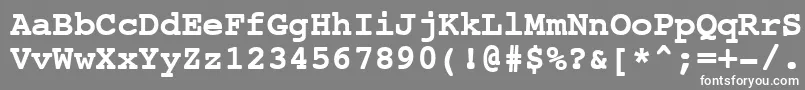 Шрифт NtcouriervkBold – белые шрифты на сером фоне