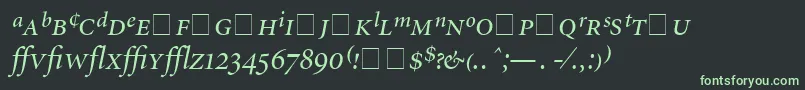 AtlantixProDisplaySsiDisplayItalic-fontti – vihreät fontit mustalla taustalla