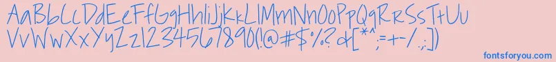 Roddy Font – Blue Fonts on Pink Background