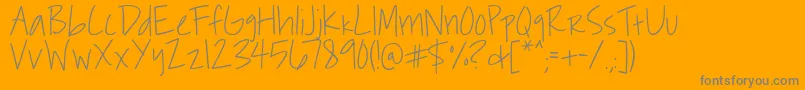 Roddy-Schriftart – Graue Schriften auf orangefarbenem Hintergrund