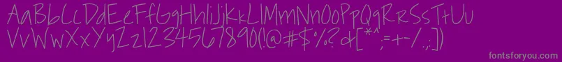 Roddy-Schriftart – Graue Schriften auf violettem Hintergrund
