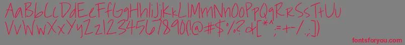 Roddy Font – Red Fonts on Gray Background