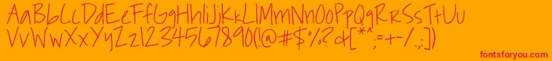 Roddy Font – Red Fonts on Orange Background
