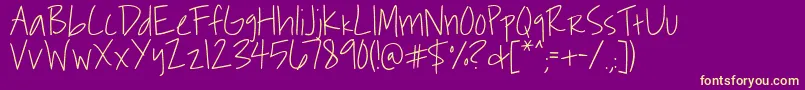 Fonte Roddy – fontes amarelas em um fundo roxo