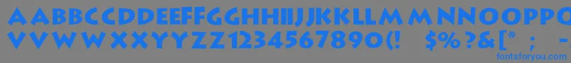 フォントStrongType – 灰色の背景に青い文字