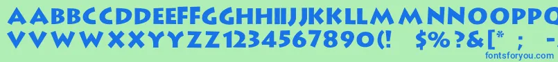 StrongType Font – Blue Fonts on Green Background