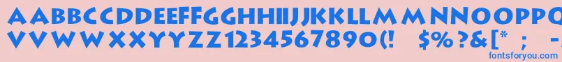 StrongType Font – Blue Fonts on Pink Background