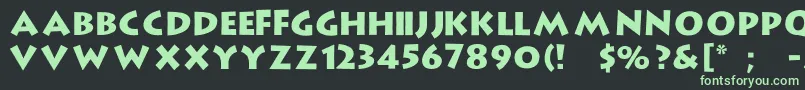 StrongType Font – Green Fonts on Black Background