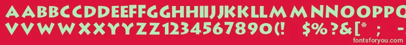フォントStrongType – 赤い背景に緑の文字