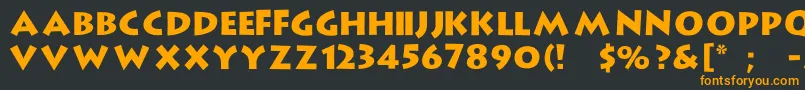 フォントStrongType – 黒い背景にオレンジの文字