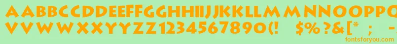 StrongType Font – Orange Fonts on Green Background