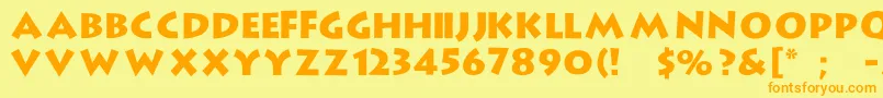 StrongType Font – Orange Fonts on Yellow Background