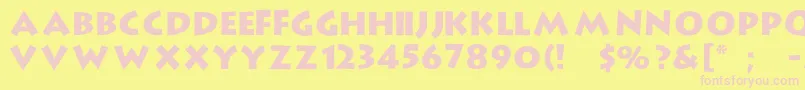 StrongType Font – Pink Fonts on Yellow Background