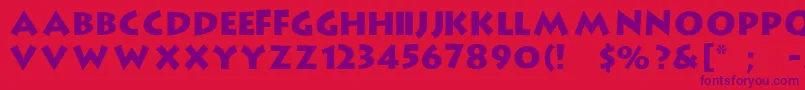 StrongType Font – Purple Fonts on Red Background