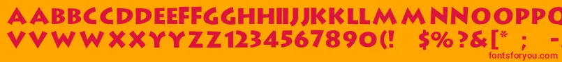 フォントStrongType – オレンジの背景に赤い文字