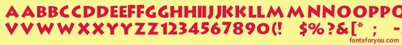 StrongType Font – Red Fonts on Yellow Background