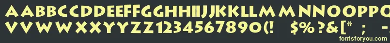 StrongType Font – Yellow Fonts on Black Background