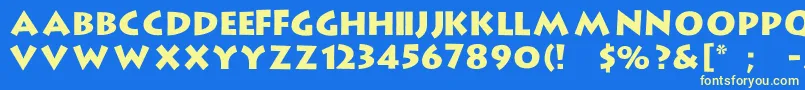 StrongType Font – Yellow Fonts on Blue Background