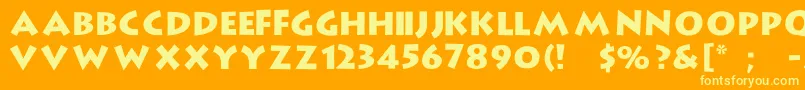 StrongType Font – Yellow Fonts on Orange Background