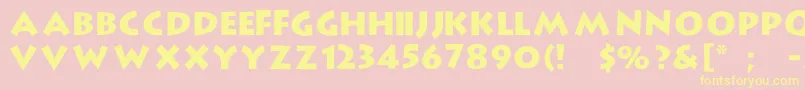 StrongType Font – Yellow Fonts on Pink Background