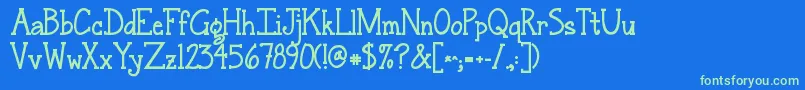 Jandasnickerdoodleserifbold Font – Green Fonts on Blue Background