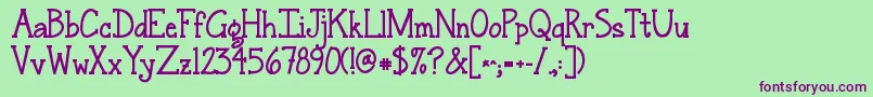 Jandasnickerdoodleserifbold Font – Purple Fonts on Green Background
