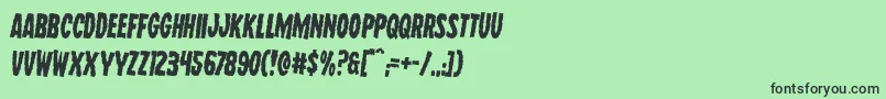 フォントWolfbrothersrotate2 – 緑の背景に黒い文字