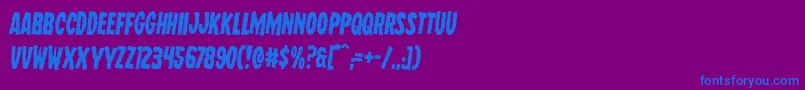 Wolfbrothersrotate2-Schriftart – Blaue Schriften auf violettem Hintergrund