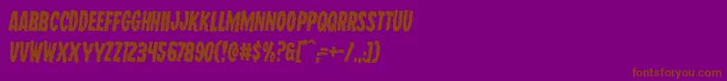 フォントWolfbrothersrotate2 – 紫色の背景に茶色のフォント