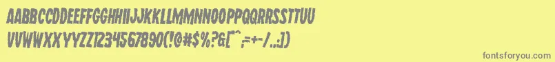 Wolfbrothersrotate2-fontti – harmaat kirjasimet keltaisella taustalla