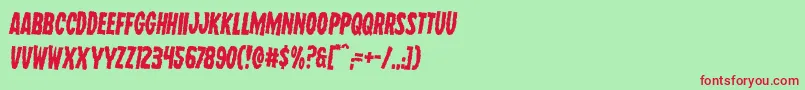 フォントWolfbrothersrotate2 – 赤い文字の緑の背景