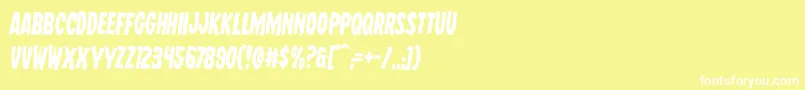 Шрифт Wolfbrothersrotate2 – белые шрифты на жёлтом фоне