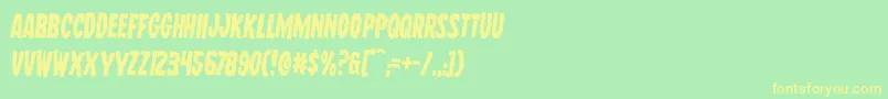 フォントWolfbrothersrotate2 – 黄色の文字が緑の背景にあります