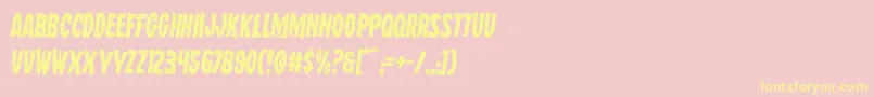 Шрифт Wolfbrothersrotate2 – жёлтые шрифты на розовом фоне