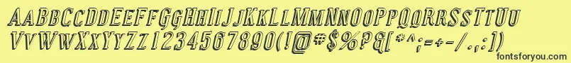 SfcovingtonscshadowItalic Font – Black Fonts on Yellow Background