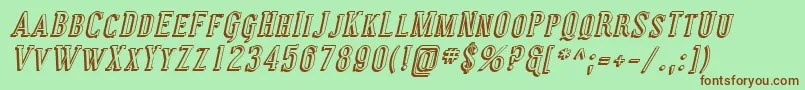 SfcovingtonscshadowItalic Font – Brown Fonts on Green Background