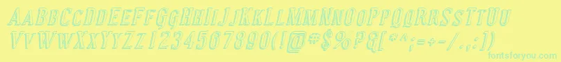 SfcovingtonscshadowItalic Font – Green Fonts on Yellow Background