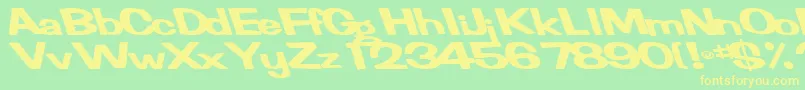Шрифт FertilemindplusBold – жёлтые шрифты на зелёном фоне