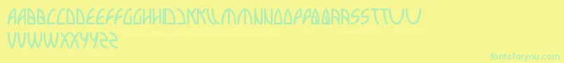 Interplanetary Font – Green Fonts on Yellow Background