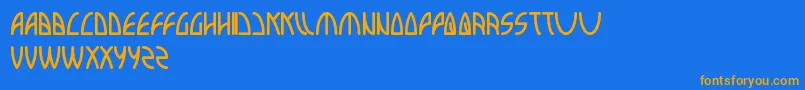 Interplanetary Font – Orange Fonts on Blue Background