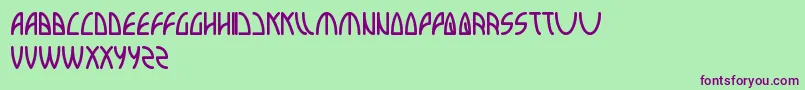 Interplanetary-Schriftart – Violette Schriften auf grünem Hintergrund