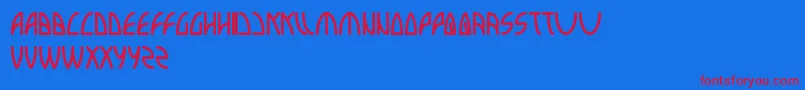 Interplanetary Font – Red Fonts on Blue Background