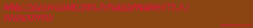 Interplanetary-Schriftart – Rote Schriften auf braunem Hintergrund