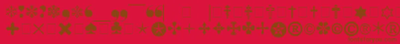 Fonte Pigraphb – fontes marrons em um fundo vermelho