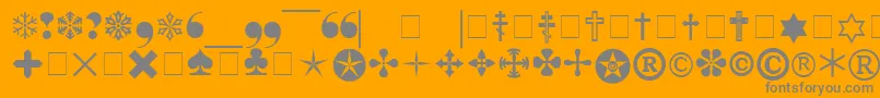 Pigraphb-Schriftart – Graue Schriften auf orangefarbenem Hintergrund